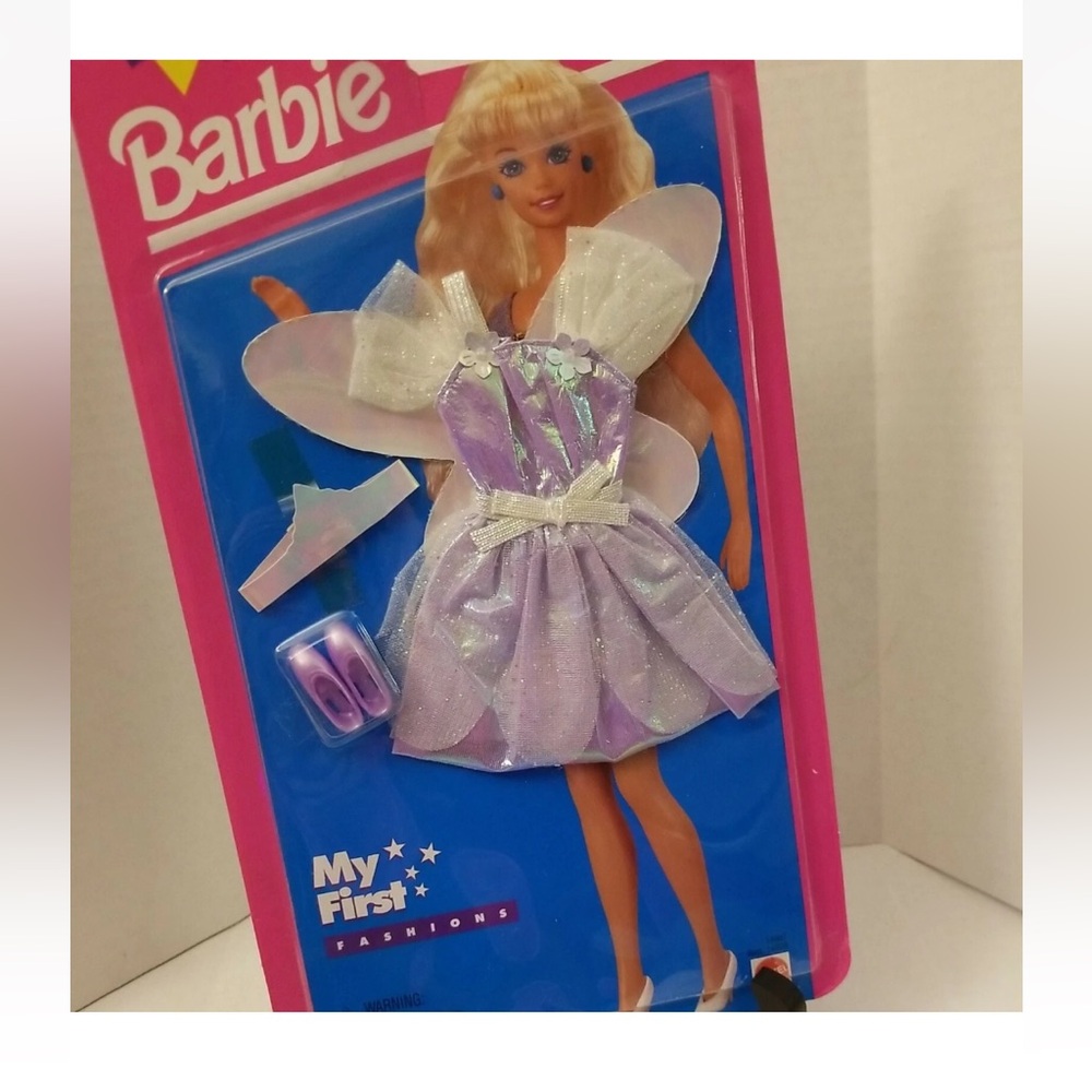 Barbie Silver Glittery Style Dress Tiara Shoes My First Fashions Mattel Vintage